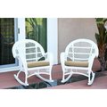 Propation W00209-R-2-FS006-CS White Wicker Rocker Chair with Tan Cushion PR1081388